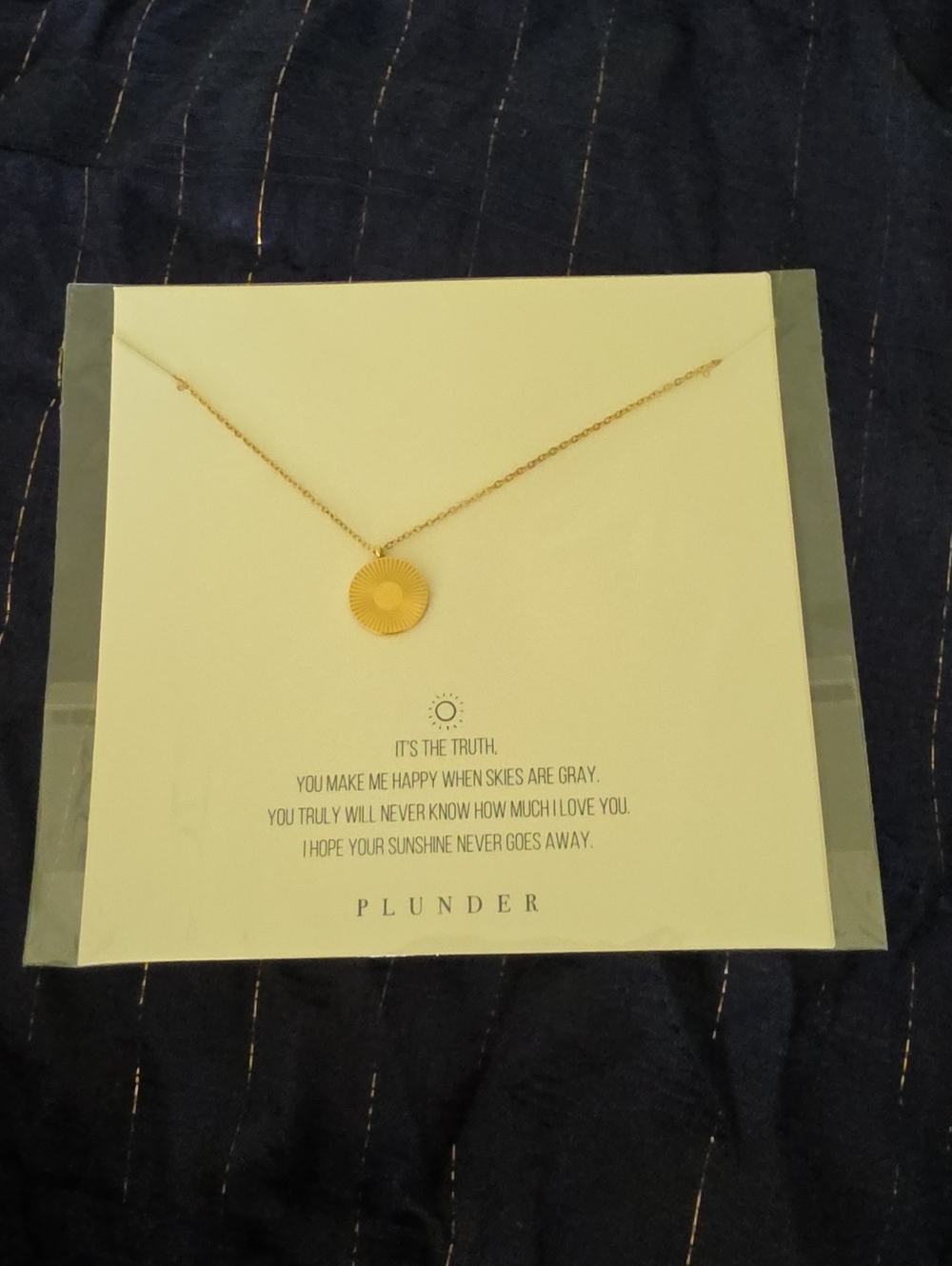 NWT-Plunder Gold Radiant Sunburst Pendant Necklace